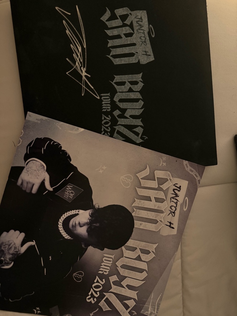 Sad Boyz Tour 2023 Signed Poster by Junior H - Black & Gray